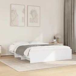 Posteljni okvir bel 150x200 cm inženirski les