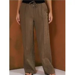 Sinsay - Pantalone sa mešavinom lana - svetlo maslinasta