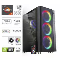 Računalnik MEGA 6000Y B550/R5-5600X/DDR-16GB/SSD500GB-NVMe/RTX2060-12GB/Ventilatorji 3xRGB, 1xčrn/Brez OS