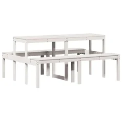 Stol za piknik bijeli 160 x 134 x 75 cm od masivne borovine