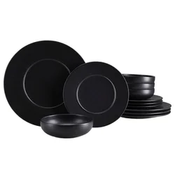 Creatable Jedilni Servis Unico Black, 12-Delni
