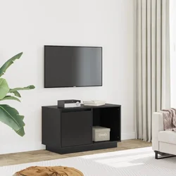 TV ormarić crni 74 x 35 x 44 cm od masivne borovine
