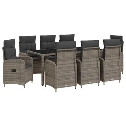 Vanjski set za objedovanje 9 pcs Svijetlo siva i tamno siva
