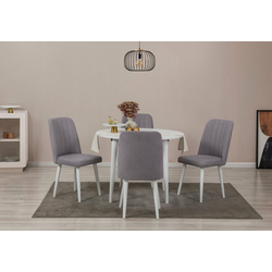 HANAH HOME Trpezarijski sto i stolice Vina 0701 White Grey