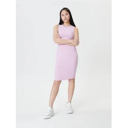 Sinsay - Rebrasta midi haljina bez rukava sa okruglim izrezom - pastelno roze