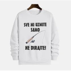MAFIMI Muški duks Sve mi uzmite samo štap ne dirajte, Beli