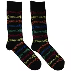 Grateful Dead Coloured Logos Pattern Black 39-45 Nogavice