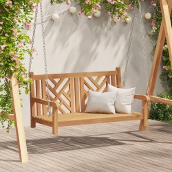 Ljulska klupa za vrt 114 x 60 x 64 cm Čvrsto teak drvo