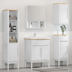 Set namještaja za kupaonicu s ladicama Zidne FLORO 4 pcs Bijelo