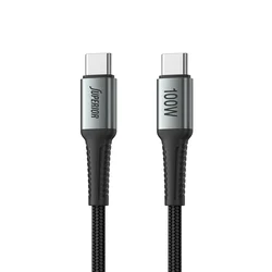 SUPERIOR USB data kabal SU-K103, Pleteni , Fast, 100W, 5A, Type C na Type C , 1m, Sivi