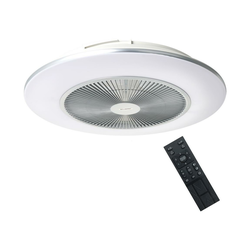 Brilagi - LED prigušiva svetiljka sa ventilatorom AURA LED/38W/230V srebrna +daljinski upravljač