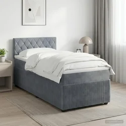 Boxspring krevet s madracem Tamnosiva 80 x 200 cm Baršun Plava