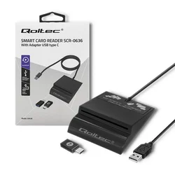 Qoltec Qoltec SCR-0636 bralnik čip kartic USB-C, ISO 7816