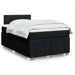 Vidaxl Box spring postelja z vzmetnico črna 120x190 cm blago