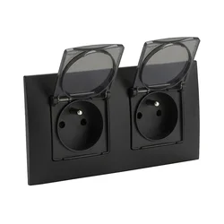 Legrand - Dvostruka spoljna utičnica 250V/16A NILOE IP44 crna