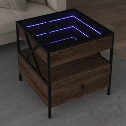 Stolić s beskonačnim LED svjetlima boja hrasta 50x50x51 cm