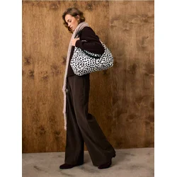 Sinsay - Elegantne wide leg pantalone sa ukrasnim štepovima - zlatno braon