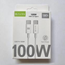 BAVIN kabl 100W 1m type-C na type-C/ bela