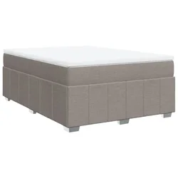 Vidaxl Box spring postelja z vzmetnico taupe 160x200 cm blago
