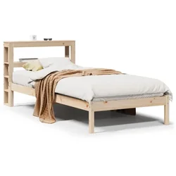 Vidaxl Posteljni okvir brez vzmetnice 90x190 cm trdna borovina