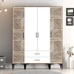 HANAH HOME Garderober Kumsal PTP Walnut White