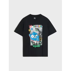 Sinsay - Pamučna majica sa printom The Amazing World Of Gumball - crno