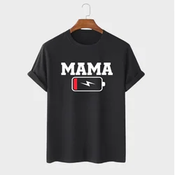 MAFIMI Ženska majica Mama bez baterije, Crna