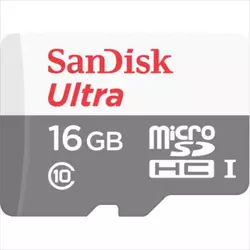 SANDISK Ultra microSDHC 16GB UHS-I - SDSQUNS-016G-GN3MN  microSD, 16GB, UHS U1