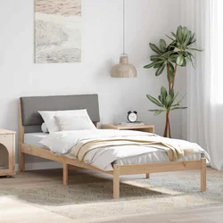 Okvir kreveta Smeđa i taupe 90 x 190 cm Masivna borovina