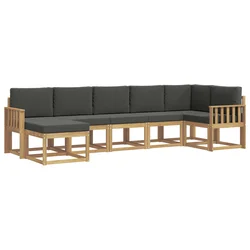 Set vanjskih sofa s jastukom 7 pcs Bijela i antracit Poliester