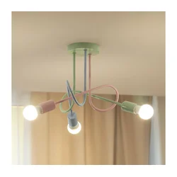 Plafonski luster OXFORD 3xE27/15W/230V zelena/ružičasta/plava