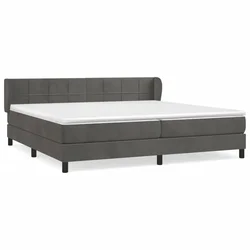 Vidaxl Box spring postelja z vzmetnico temno siva 200x200 cm žamet