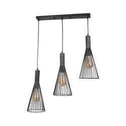 Luster na sajli TIANA 3xE27/20W/230V crna