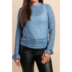 Elegantna polprosojna bluza, modra