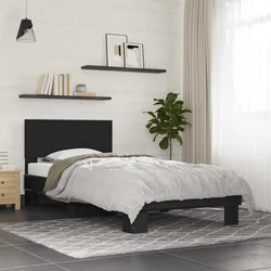 Okvir za krevet crni 75 x 190 cm od konstruiranog drvo i metal