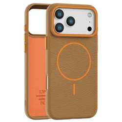 Leather Grip MagSafe maska za iPhone 17 Pro Max - Narandžasta