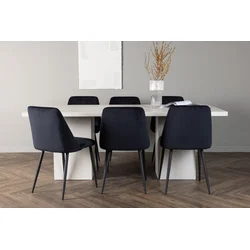 Venture Design Jedilna miza in stol Olga Night 200x90x75 cm bela črna