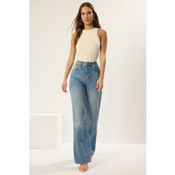 Trendyol Blue High Waist Wide Leg Jeans