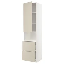 METOD / MAXIMERA Vis.elem.mikrotal. s vratima/2fioke, bela/Havstorp bež, 60x60x240 cm