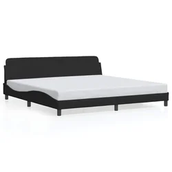 Vidaxl Posteljni okvir Dover črn 200x200 cm blago