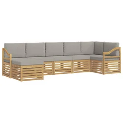 Set vanjskih sofa 7 pcs Bijela i svjetlosiva