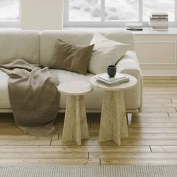 Hanah Home Set klub stolova Mushroom 2, 2 komada, Bež