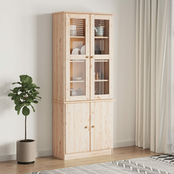 Staklena vitrina ALTA 77 x 35 x 186,5 cm od masivne borovine