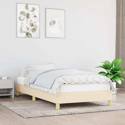 vidaXL Posteljni okvir brez vzmetnice krem 100x200 cm blago