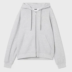 Cropp - Dukserica s kapuljačom i rajsferšlusom - light grey