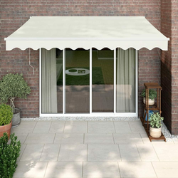 Greatstore Zložljiva tenda krem 3,5x2,5 m blago in aluminij