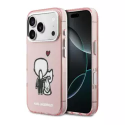 Maska Karl Lagerfeld Karl & Choupette Back MagSafe za iPhone 17 Pro roza