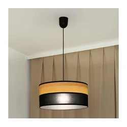 Luster na sajli ALBA, 1xE27/15W/230V, prečnik 45 cm, crna/braon