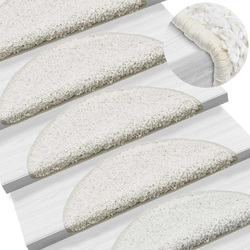 Prostirke za stepenice 15 kom 65x21x4 cm Bijele poluokrugle velike