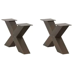 Noge za klub stolić u obliku slova X, 2 kom, prirodni čelik, 50 x (30-31) cm, čelik